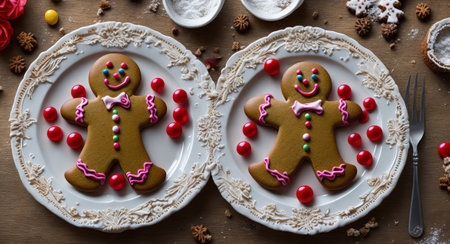 gingerbread on a beautiful plate. ai generationの素材