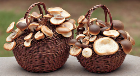 basket with Porcini mushrooms. ai generationの素材