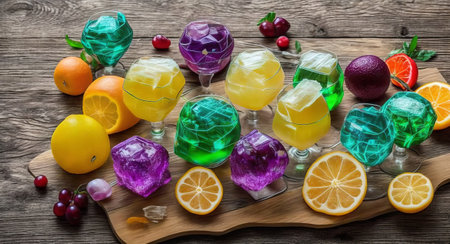 jelly in a beautiful transparent glass. ai generationの素材