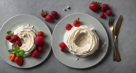 creamy mousse on a beautiful plate. ai generation.の素材
