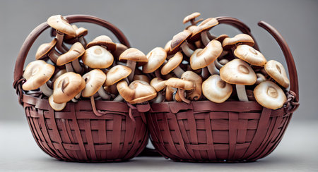 basket with champignons. ai generationの素材