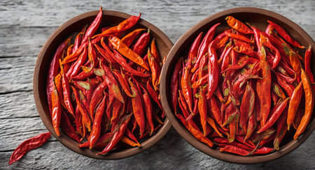 Cayenne pepper in a bowl. ai generationの素材