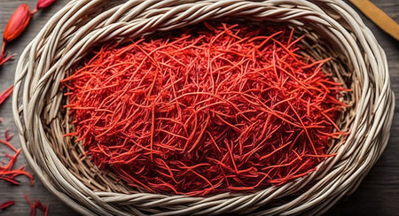 Saffron in a basket. ai generationの素材