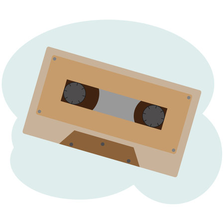 audio cassette. vintage style. vector graphics. isolated on white backgroundのイラスト素材