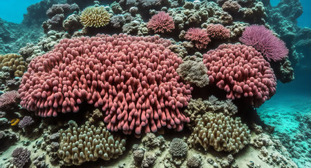 corals at the bottom of the ocean. ai generationの素材