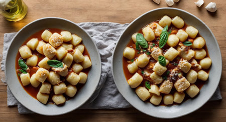 gnocchi on a beautiful plate. ai generationの素材