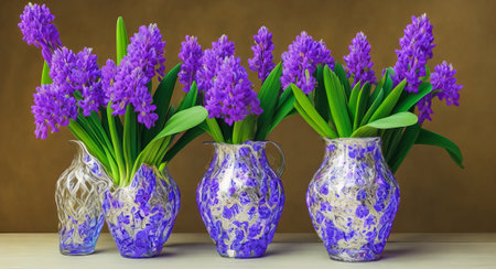 Hyacinth in a beautiful vase. ai generation.の素材