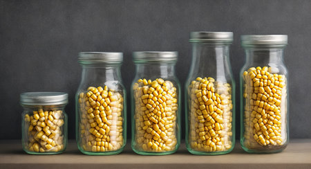 corn in a transparent jar. ai generationの素材