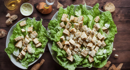 nice caesar salad. ai generationの素材