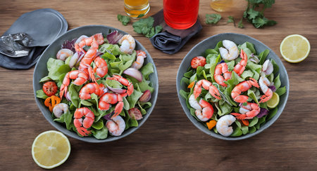seafood salad in a bowl. ai generationの素材