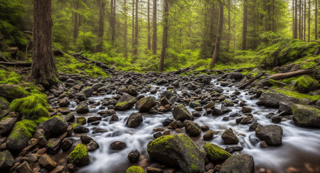 stream in the forest. ai generationの素材