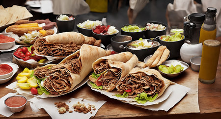 shawarma and set. ai generationの素材