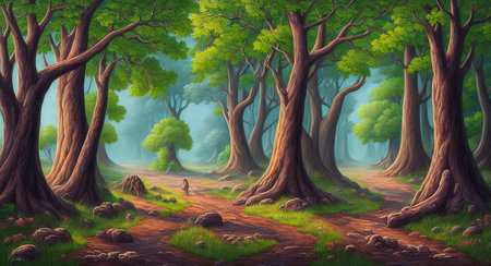 beautiful Forest Glade. ai generationの素材