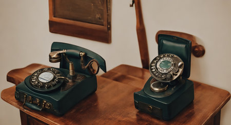 Photography old phone on the table. ai generationの素材