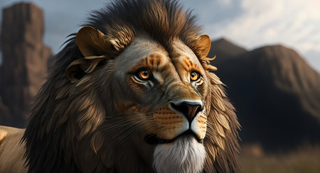 Cave Lions realistic. ai generationの素材