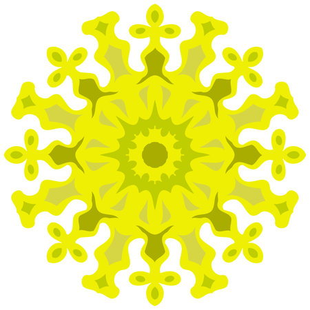 Unusual snowflake, mandala, flower. Vector graphics. Isolated on white backgroundのイラスト素材