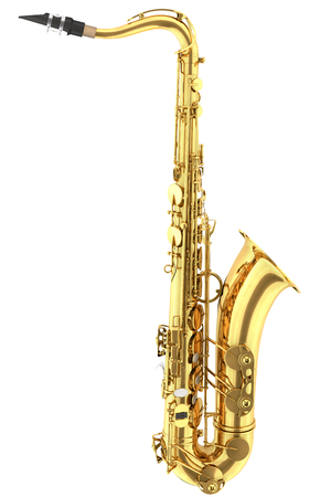 Tenor saxophone. Isolated on white background. 3d renderの写真素材