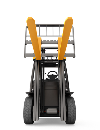 Forklift. Isolated on white background. 3d render.の写真素材