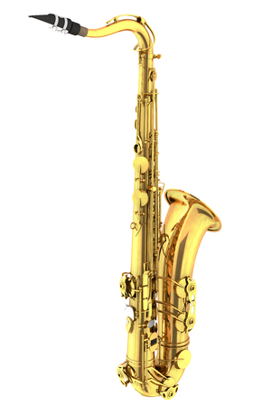 Tenor saxophone. Isolated on white background. 3d renderの写真素材