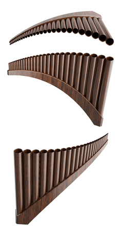 Pan flute isolated on white background. 3d renderの写真素材