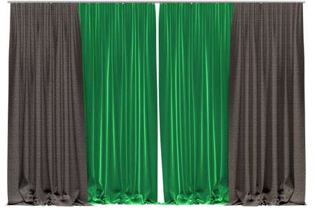 Curtains isolated on white background. Include clipping path. 3D illustrationの写真素材