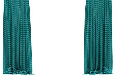 Curtains isolated on white background. 3D illustrationの写真素材
