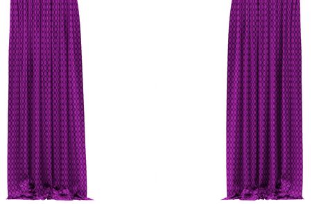 Curtains isolated on white background. 3D illustrationの写真素材
