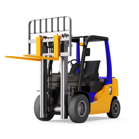 Forklift. Isolated on white background. 3d render.の写真素材