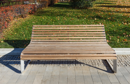 Empty bench in park