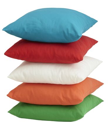 Colorful pillow isolated on white background.の写真素材