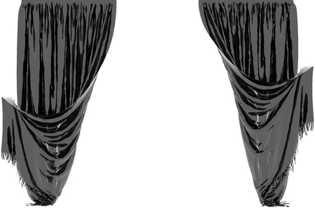 Glass curtain. Isolated on white background. Include clipping path. 3D illustration.の写真素材