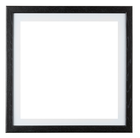 Square black photo frame isolated on white background. Include clipping path.の写真素材