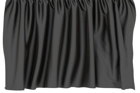 Black curtains isolated on white background. Include clipping path. 3d renderの写真素材