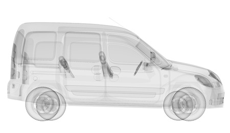 X-ray car isolated. 3d renderの写真素材