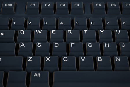Qwerty keyboard keys. 3d renderの写真素材