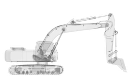 X-ray excavator isolated. 3d renderの写真素材
