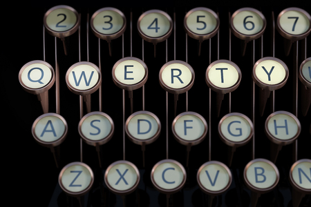 Qwerty typewriter keys. 3d renderの写真素材