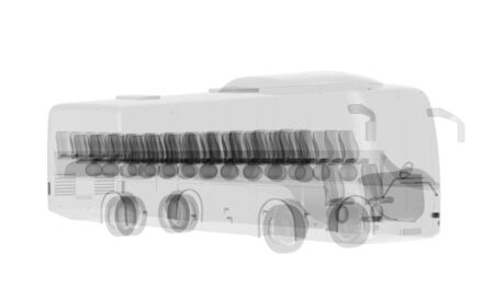 X-ray bus isolated on white. 3d renderの写真素材