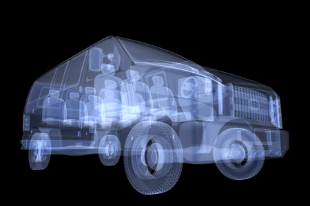 X-ray bus isolated. 3d renderの写真素材