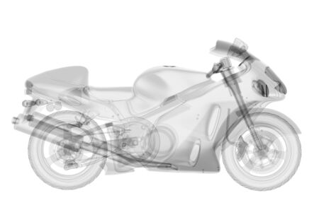 X-ray motorbike isolated. 3d renderの写真素材