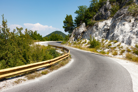 Curve mountain road landscape in Montenegroの写真素材