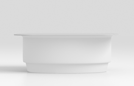 Blank yogurt  packaging. Mockup dessert plastic container isolated on white background with clipping path. 3d renderの写真素材