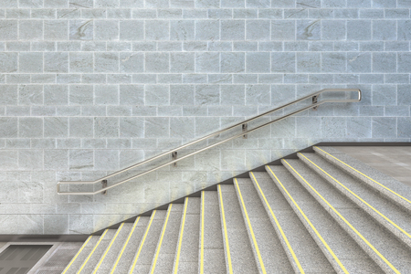 Empty underground flight of stairs mockup. 3d illustrationの写真素材