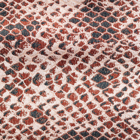 Jacquard weave selfrule texture of red snake skin