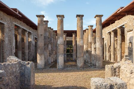 House of M. Epidius Rufus of Pompeii (Pompei). Ancient Roman city in Pompei, Province of Naples, Campania, Italyの写真素材