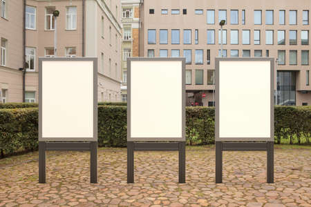 Advertising billboard stands mock up on the street.の写真素材