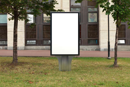 Advertising billboard stand mock up on the street. 3d illustration.