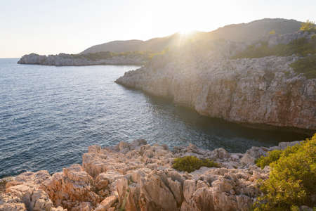 Romantic seashore scenery on the Lycian Way. Antalya, Turkeyの写真素材