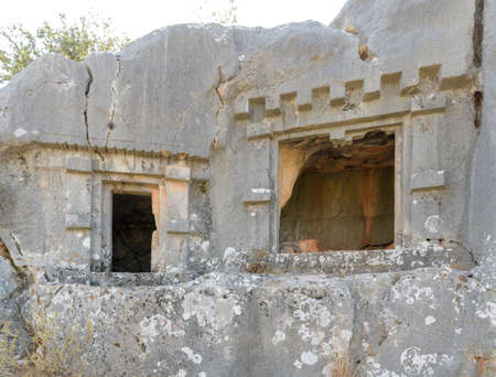 Rock tombs at ancient city Xanthos. Antalya, Turkeyの写真素材