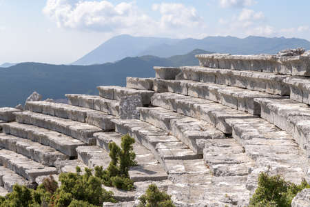 Ancient theater in city Kyaneai. Overgrown and deserted. Lycia, Antalya, Turkeyの写真素材